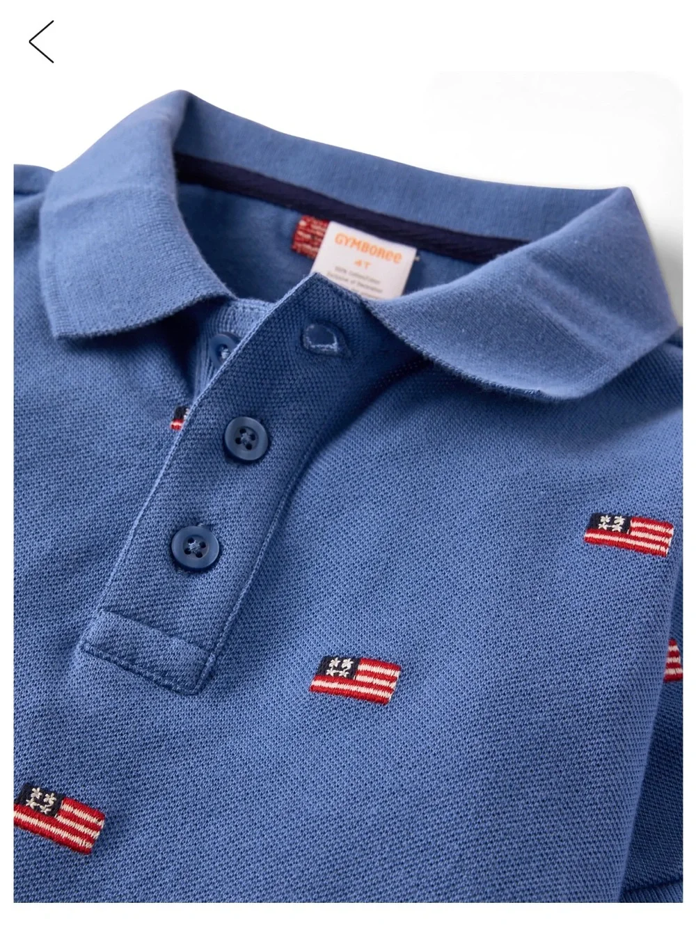Gymboree Kids Embroidered Flag Soft Pique Polo - Nantucket Charm